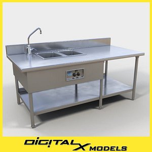 3d max commercial food prep table