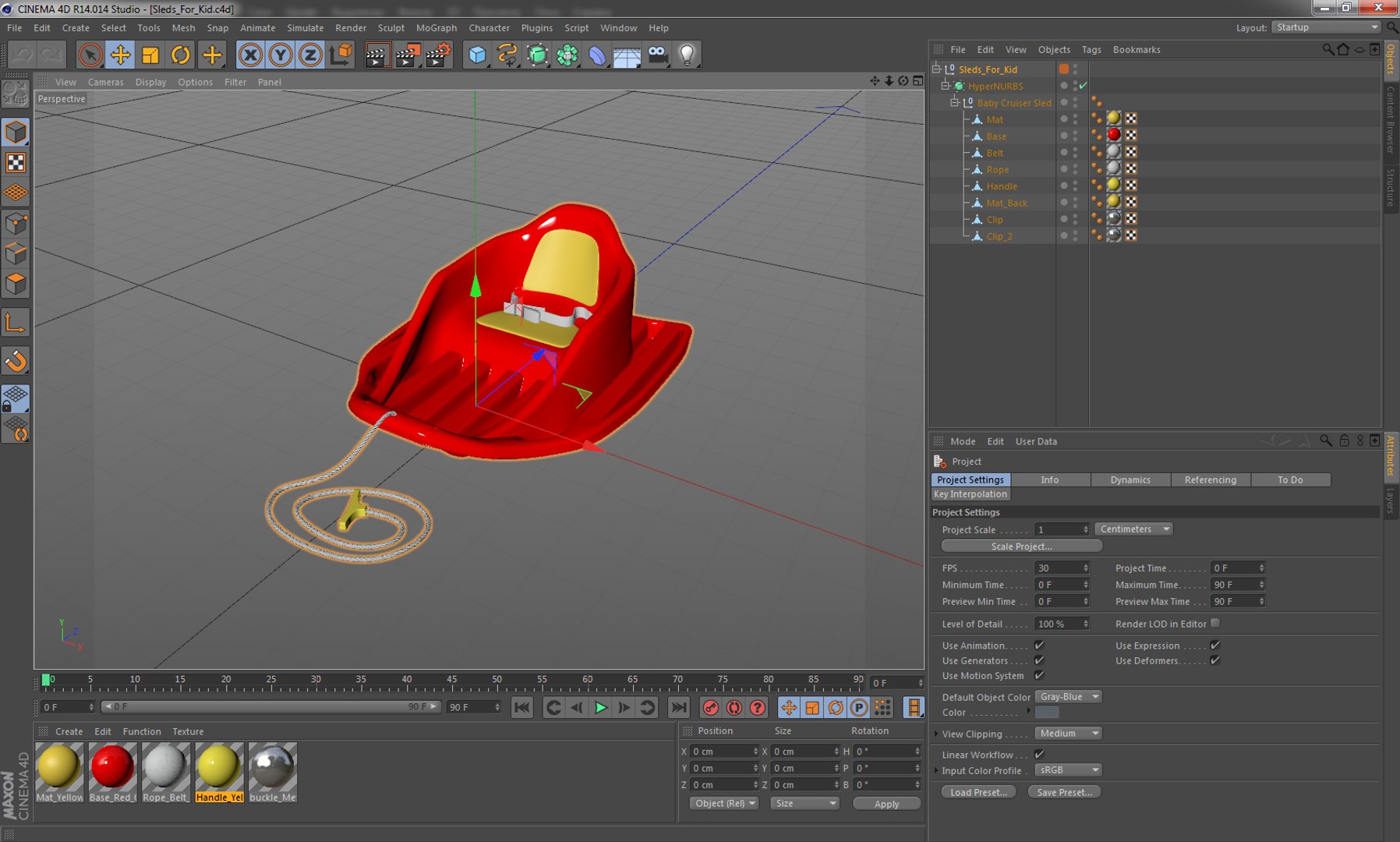 Sled For Kid 3D model preview