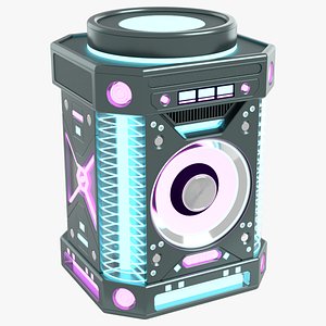 Futuristic Cyberpunk Bluetooth Speaker 3D