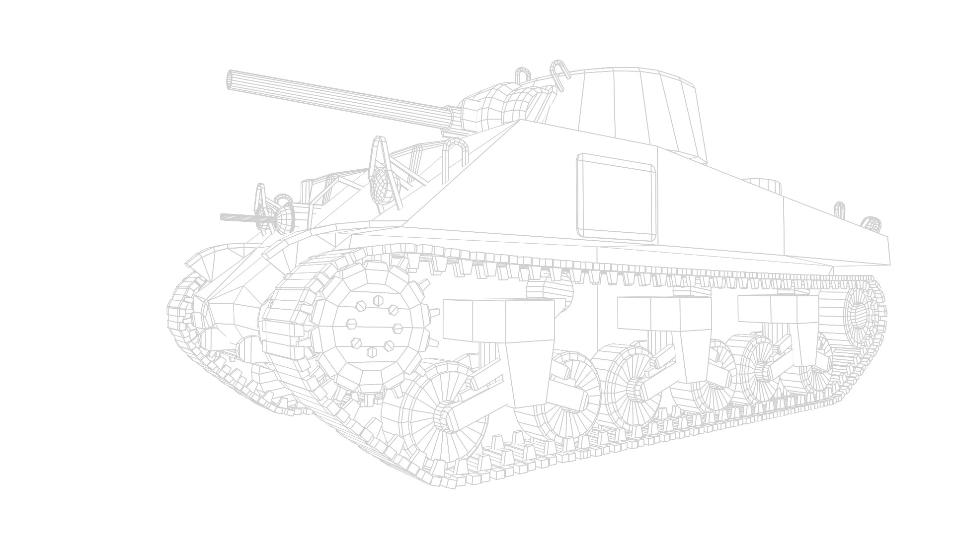 Medium tank M4A2 Sherman USA model 1940 3D model https://p.turbosquid.com/ts-thumb/Pf/RdyV9p/4D/pmm_wireframe/png/1646632311/1920x1080/fit_q87/bf38f94258d2625b0f7cf9dd74a5f44b854585a0/pmm_wireframe.jpg