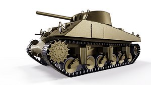 Medium tank M4A2 Sherman USA model 1940 3D model