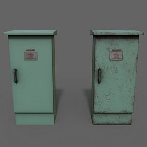 3D PBR Electric Box Green V5 model
