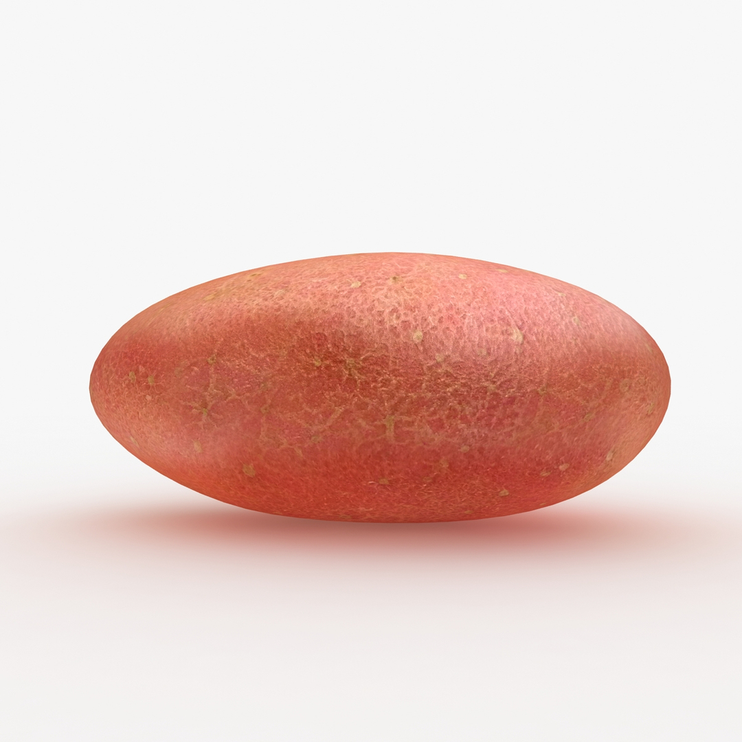 obj realistic potato yellow red