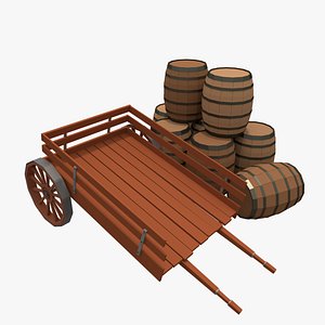 Rigged Wagon with Barrels
