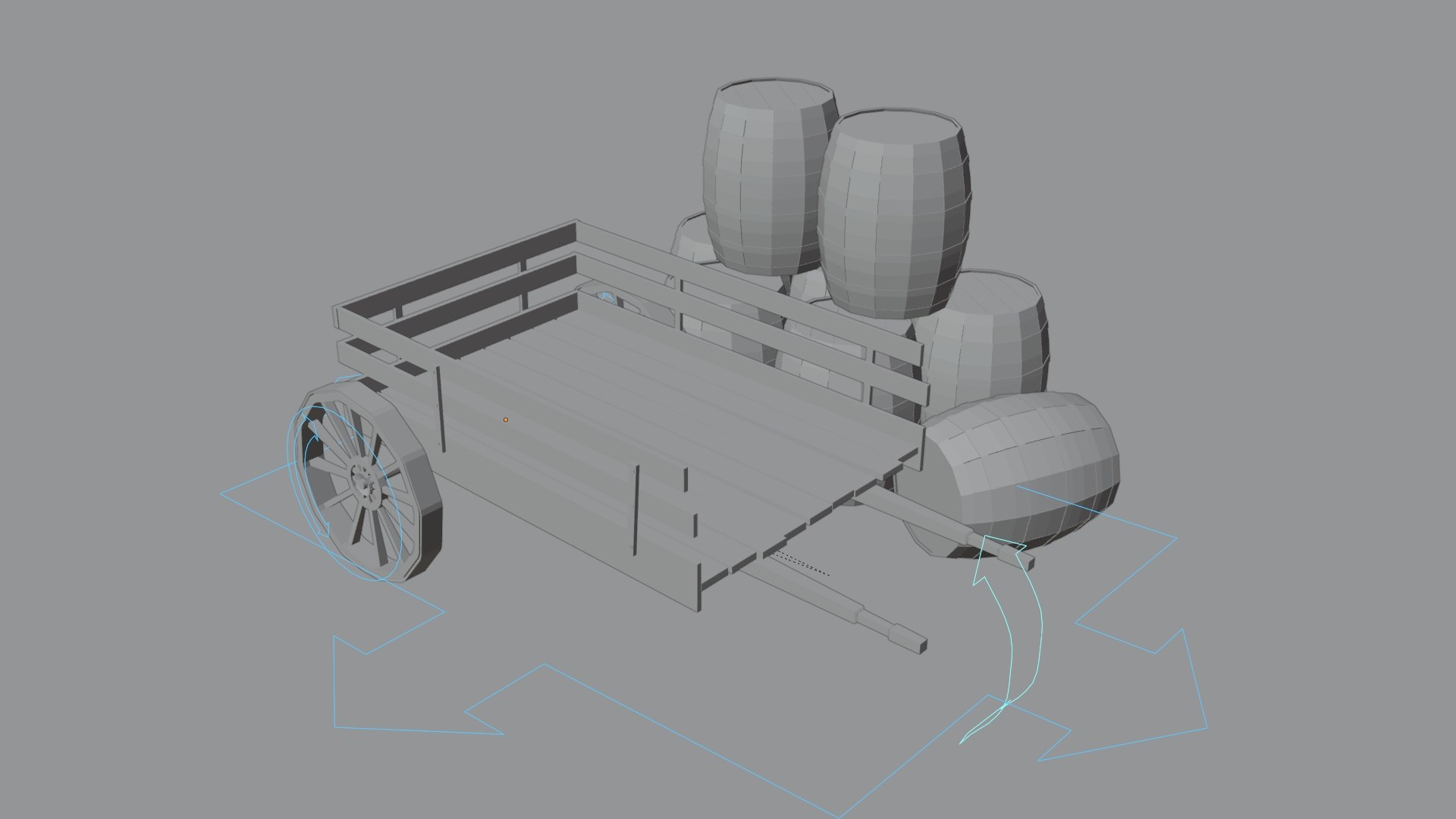 3D Rigged Wagon With Barrels - TurboSquid 2181559