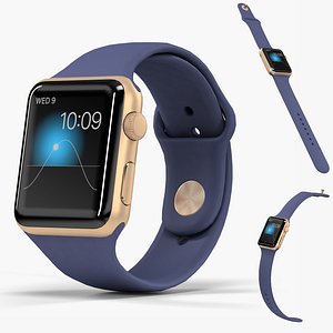 3D apple watch gold aluminum