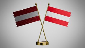 Table Flag of Austria 3D model