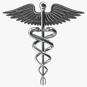 Silver Caduceus Symbol