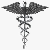 Silver Caduceus Symbol