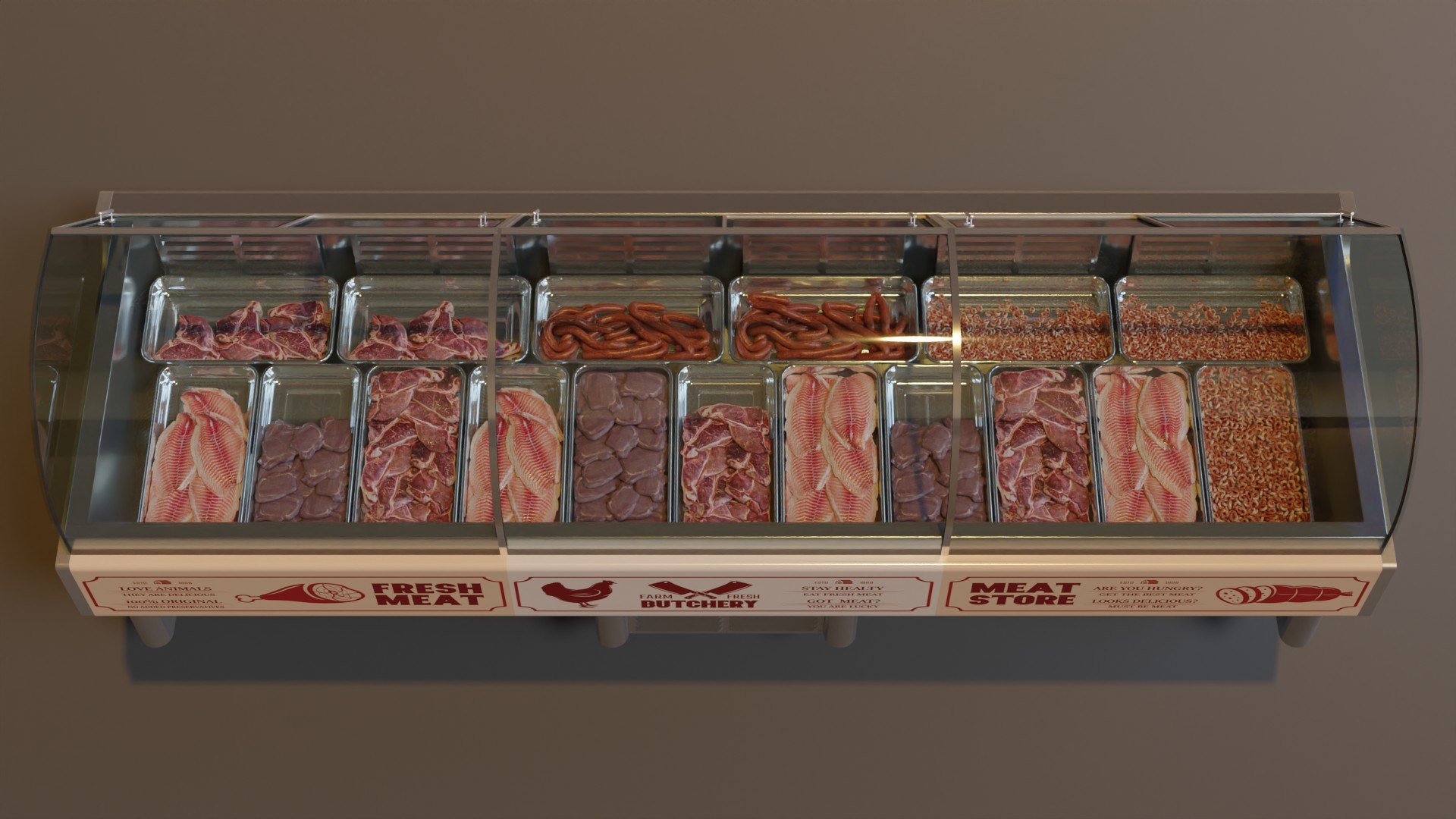3D Butchery Meat Refrigeration - TurboSquid 1643260