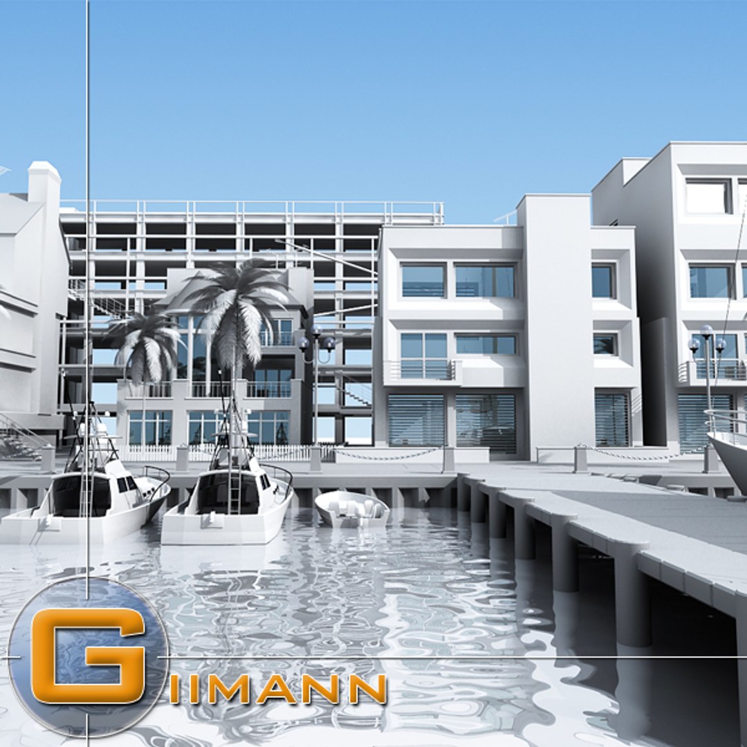 3d Seaside Port Model