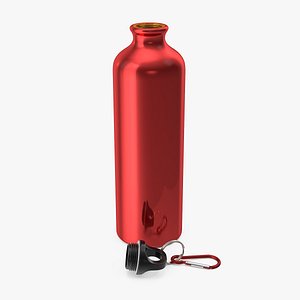 Opened Lightweight Red Aluminum Water Bottle