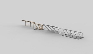 3D Carport Car Metall set 3D model model