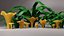 Coleção estilizada de cogumelos Chanterelle - Middle e VR AR low-poly Modelo 3d