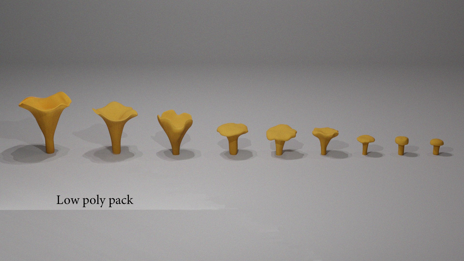 3D model Stylized Chanterelle Mushrooms Collection - Middle and VR  AR  low-poly 3d model https://p.turbosquid.com/ts-thumb/Pg/6n8bpR/Sd/low_poly2/png/1716031443/1920x1080/fit_q87/1944bf5728be1dbac81932cc91659f55064a224c/low_poly2.jpg