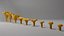 Coleção estilizada de cogumelos Chanterelle - Middle e VR AR low-poly Modelo 3d
