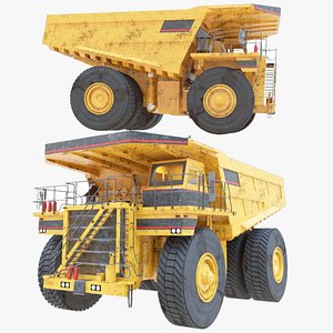 Dump Truck Ridded With Cabin Interior - Haul Mining Truck - Detailed