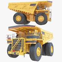 Dump Truck Ridded With Cabin Interior - Haul Mining Truck - Detailed