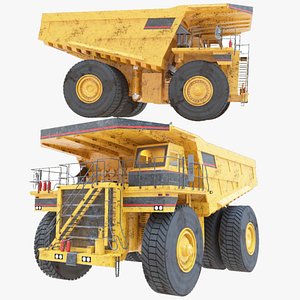 Dump Truck Ridded With Cabin Interior - Haul Mining Truck - Detailed