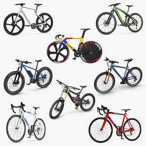 Rigged Bicycles Collection 5 3D model