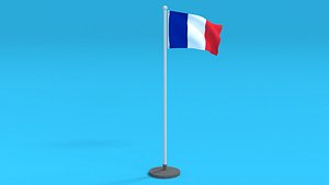 Low Poly Seamless Animated France Flag 3D