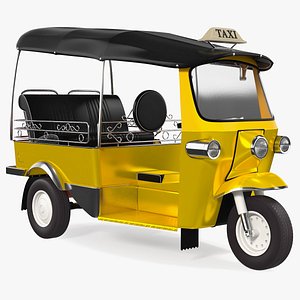 3D wheeler auto rickshaw model