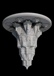 3D model mountain center muqarnas