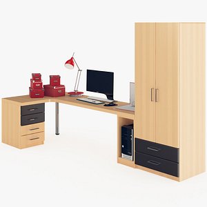 workspace furnishing desktop computer 3d model