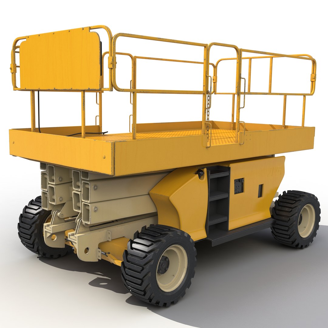 Engine Powered Scissor Lift Generic 3D model preview