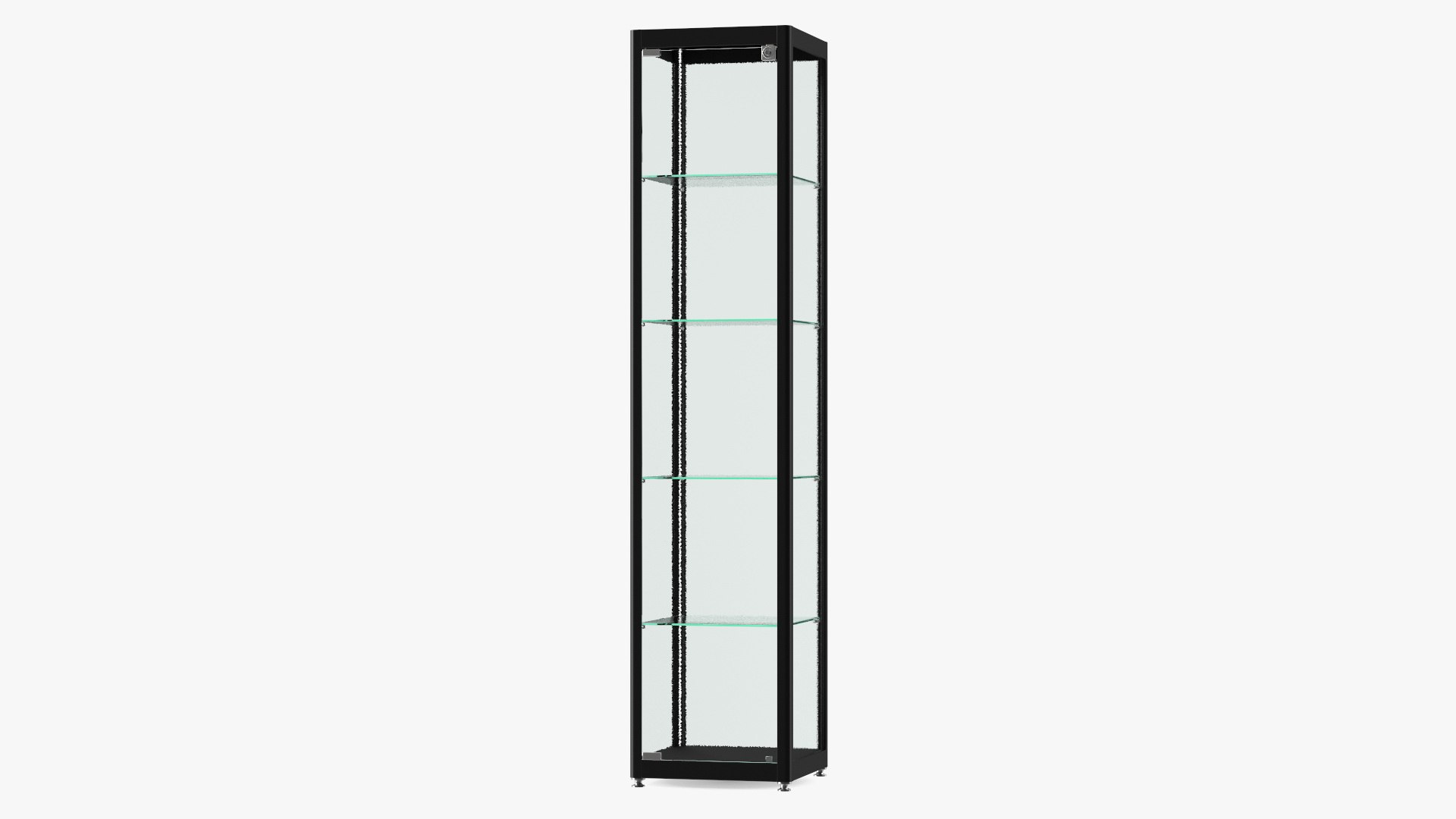 Glass Display Case Narrow Black 3D model preview