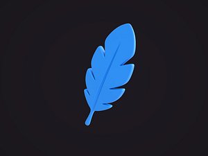 Stylized Blue Feather