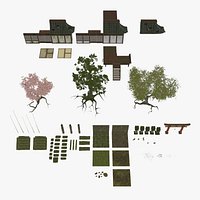 Low Poly Japanese Shinto Temple Pack With PBR Materials