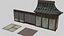 Pack tempiale shintoista giapponese basso poli con materiali PBR
