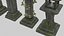 Pack tempiale shintoista giapponese basso poli con materiali PBR