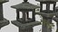 Pack tempiale shintoista giapponese basso poli con materiali PBR