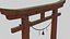 Pack tempiale shintoista giapponese basso poli con materiali PBR
