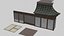 Pack tempiale shintoista giapponese basso poli con materiali PBR