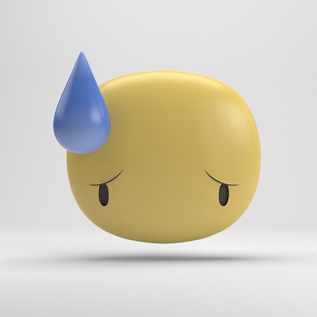 Facebook sad sticker model - TurboSquid 1293032
