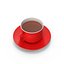 3D Red Tea Cup And Saucer