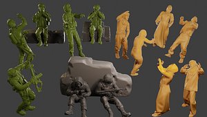 3D Conflict Scene Figurine Print ESFP1 Pack1 model