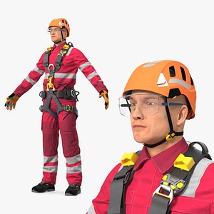 3D Alpinist Worker T Pose