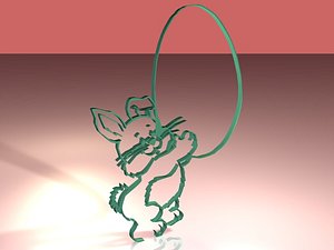 3d model easter eggs bunny