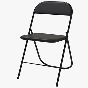 Black Folding Chair 3D model