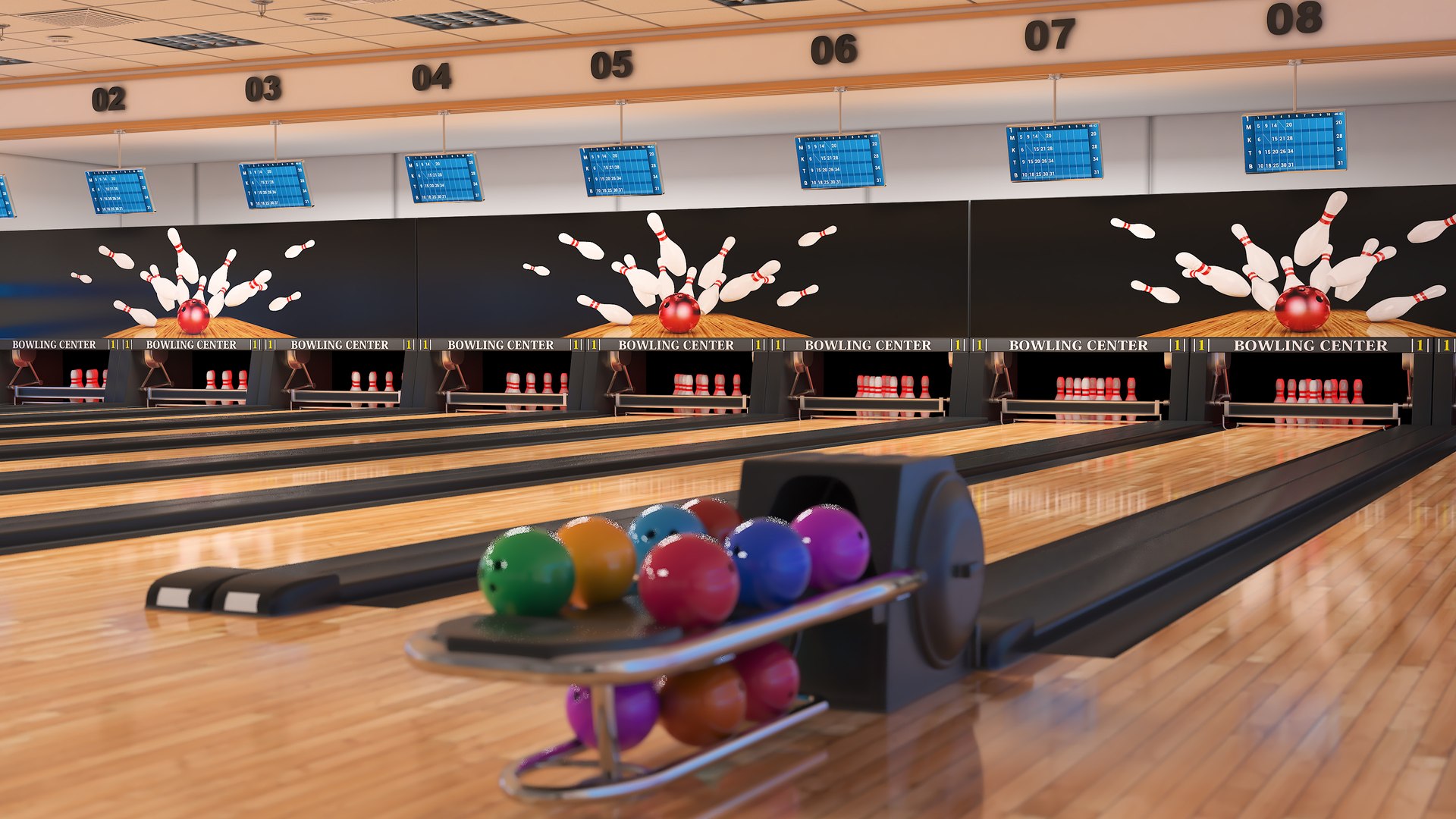 3D Bowling Alley and Game Room model https://p.turbosquid.com/ts-thumb/Pg/vfVDa4/vg/bowlingalley4/jpg/1721551032/1920x1080/fit_q87/f771e5de32f0fd25be2de8096766dbe6e3dd7439/bowlingalley4.jpg