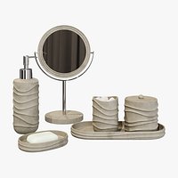 Wavy Beach Faux Sand Bath Accessories