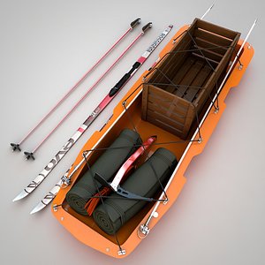 arctic cargo sled 3d c4d