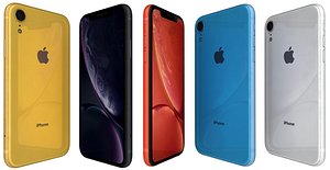 3D apple iphone xr colors model