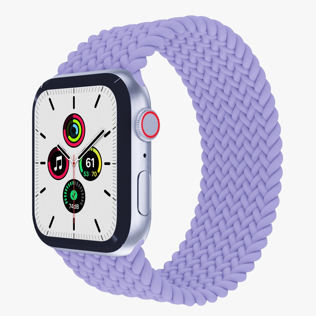 Apple Watch SE - Silver Aluminium Case With English Lavender Braided ...