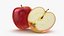 manzana roja y mitad
