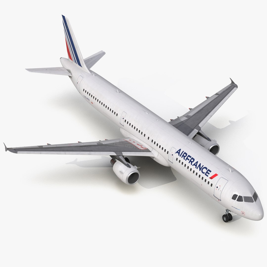 Airbus A321 Air France Rigged 3D model preview